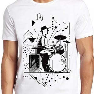 Play That Beat Drummer Drums Classic Jazz Rock Cool Gift Tee T Shirt 2478