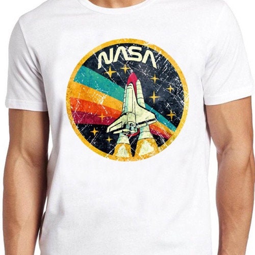 NASA T Shirt Cool Gift Distressed Logo 