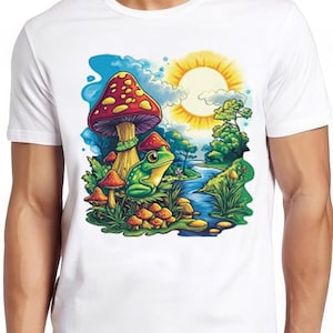 Mushroom Dream Frog T Shirt Psychedelic Research Volunteer Hippie Gift Tee 2268