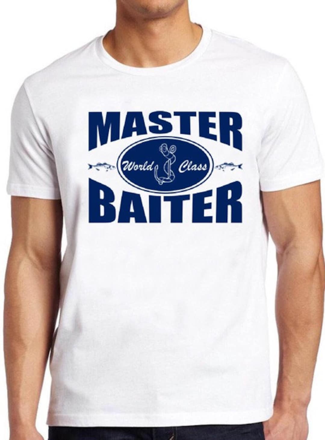 Fishing Short Sleeve T-shirt Master Baiter Hook Lure-red-XL