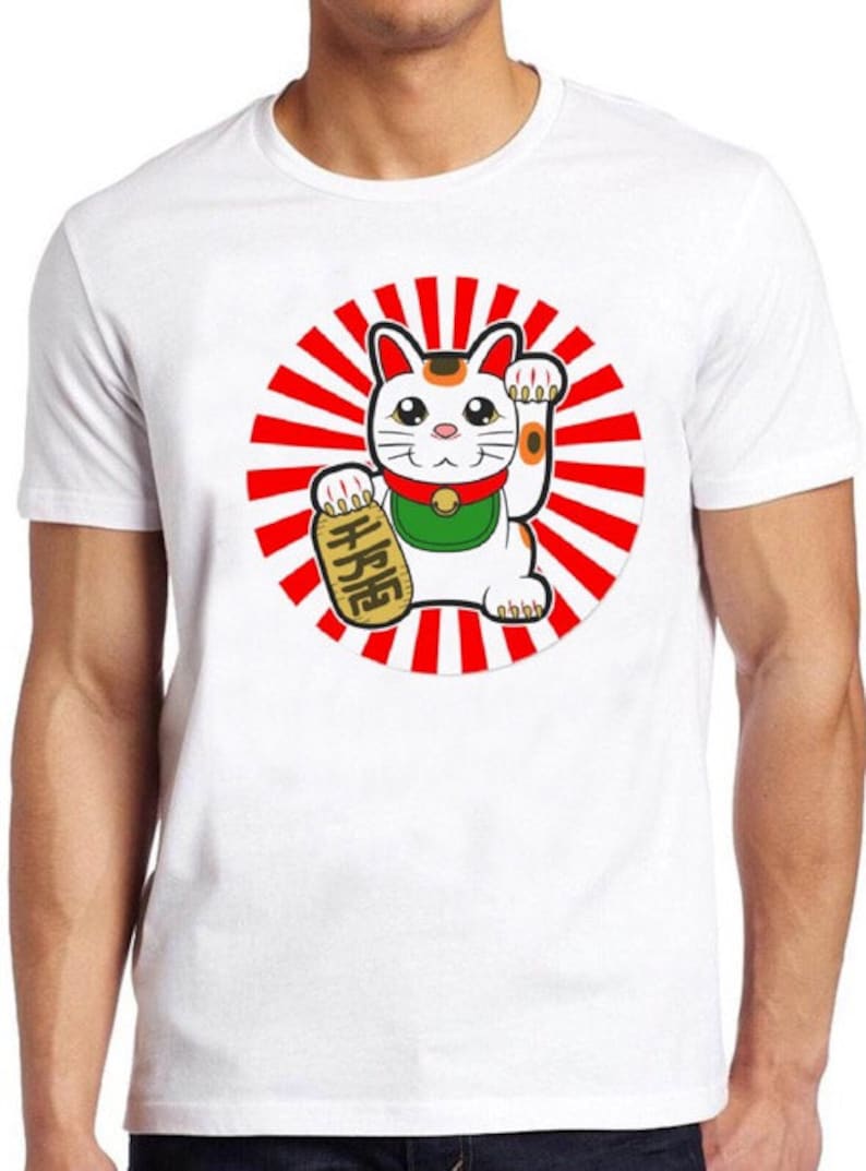 Maneki-neko T Shirt Japanese Lucky Cat Chinese Cool Gift Tee - Etsy