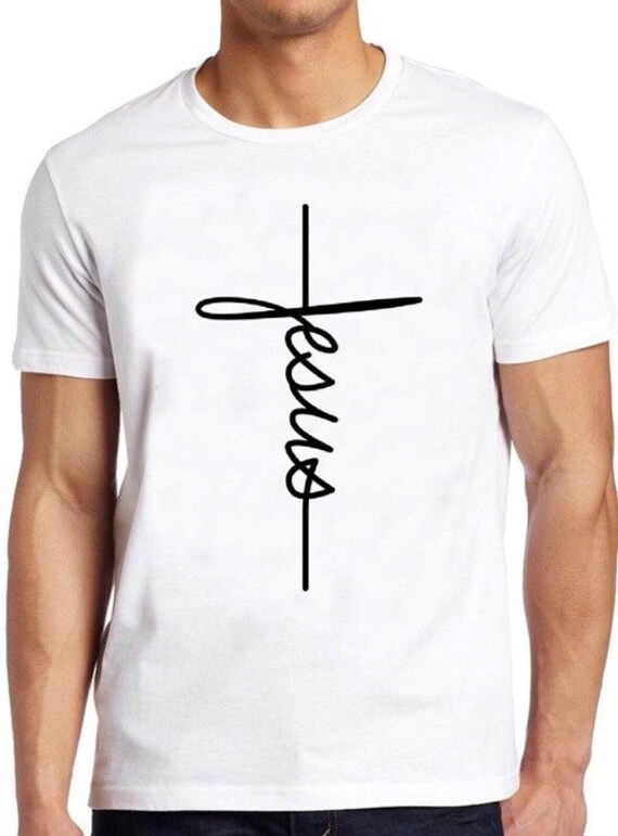 Jesus Christian Religious Signature Cross Love Cool Gift Tee T | Etsy