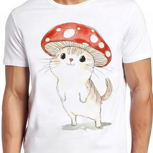 Cappello da gatto con fungo magico, parodia, meme, scherzo, regalo, maglietta divertente, stile unisex, giocatore, film cult, musica, maglietta 2396