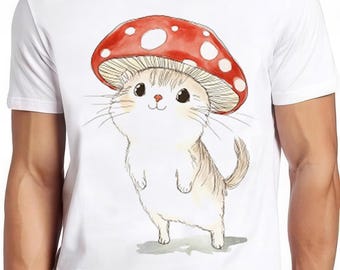 Magic Mushroom Cat Hat Parody Meme Joke Gift Funny Tee Style Unisex Gamer Cult Movie Music T Shirt 2396