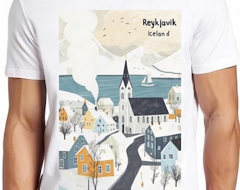 Reykjavik Iceland Travel Poster Meme Funny  Style Cult Movie Music Gift Tee T Shirt 2506