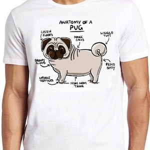 Anatomy of A Pug Dog Pet Lover Best Seller Funny Meme Unisex Men Women ...