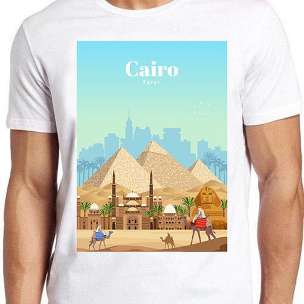 Cairo Egypt Egyptian Pyramids Sphinx Travel Souvenir Desert Scene Funny Meme Gift Tee Gamer Cult Movie Music  T Shirt 739