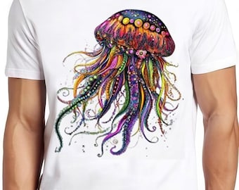 Psyhedelic Jellyfish Electric Weird Humorous Hilarious Witty Funny Music Gift Tee T Shirt 2302
