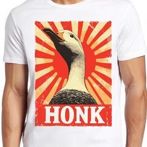 Honk Goose Duck Animal Funny Meme Gift Tee Gamer Cult Movie Music  T Shirt 2273