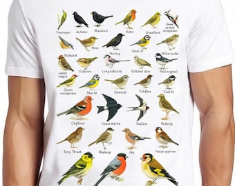 British Garden Birds Art Drawing Gamer Cult Meme Movie Music Gift Tee T Shirt 2639