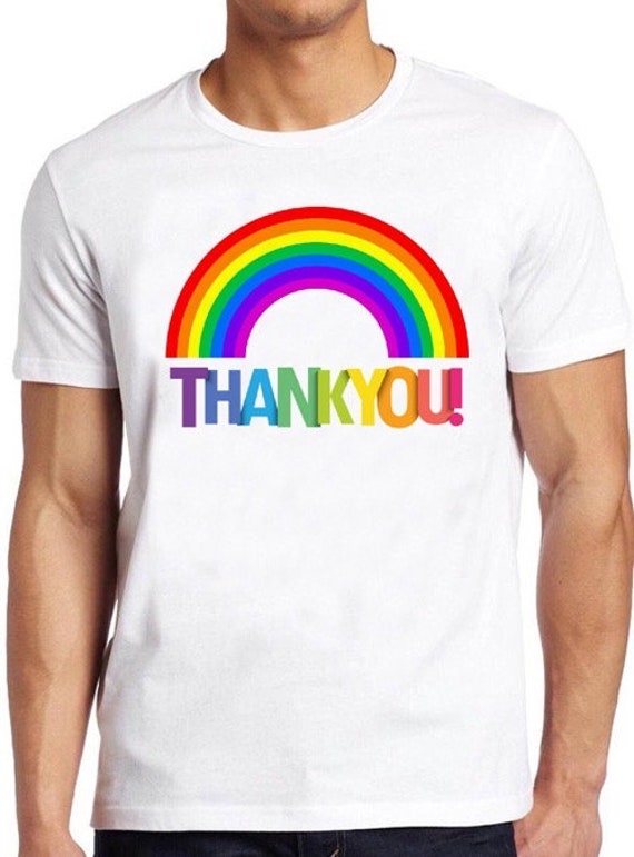 Thank You T Shirt Rainbow Love Key 