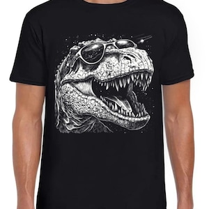 Dinosaur Going Extinct T Rex Asteroids Jurassic Weird Humorous Hilarious Witty Funny Music Gift Tee Black T Shirt 402