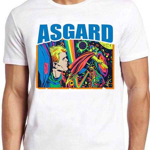 Welcome to Asgard Rainbow Bridge Home of the Gods Odin Poster Loki Art Style Cool  Gift Men Women Unisex Top Tee T Shirt 996