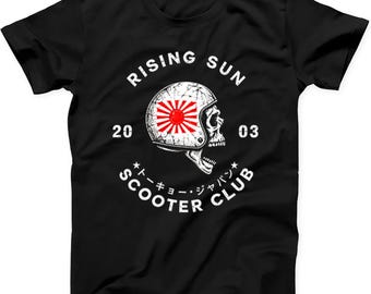 Rising Sun Scooter Club Tokyo Japan Funny T Shirt Sweatshirt Hoodie C873