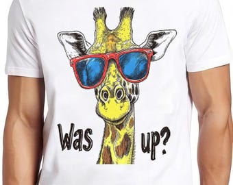 Giraffe Animal Zoo Cute Funny Animal Meme Gift Tee Gamer Cult Movie Music  T Shirt 2467