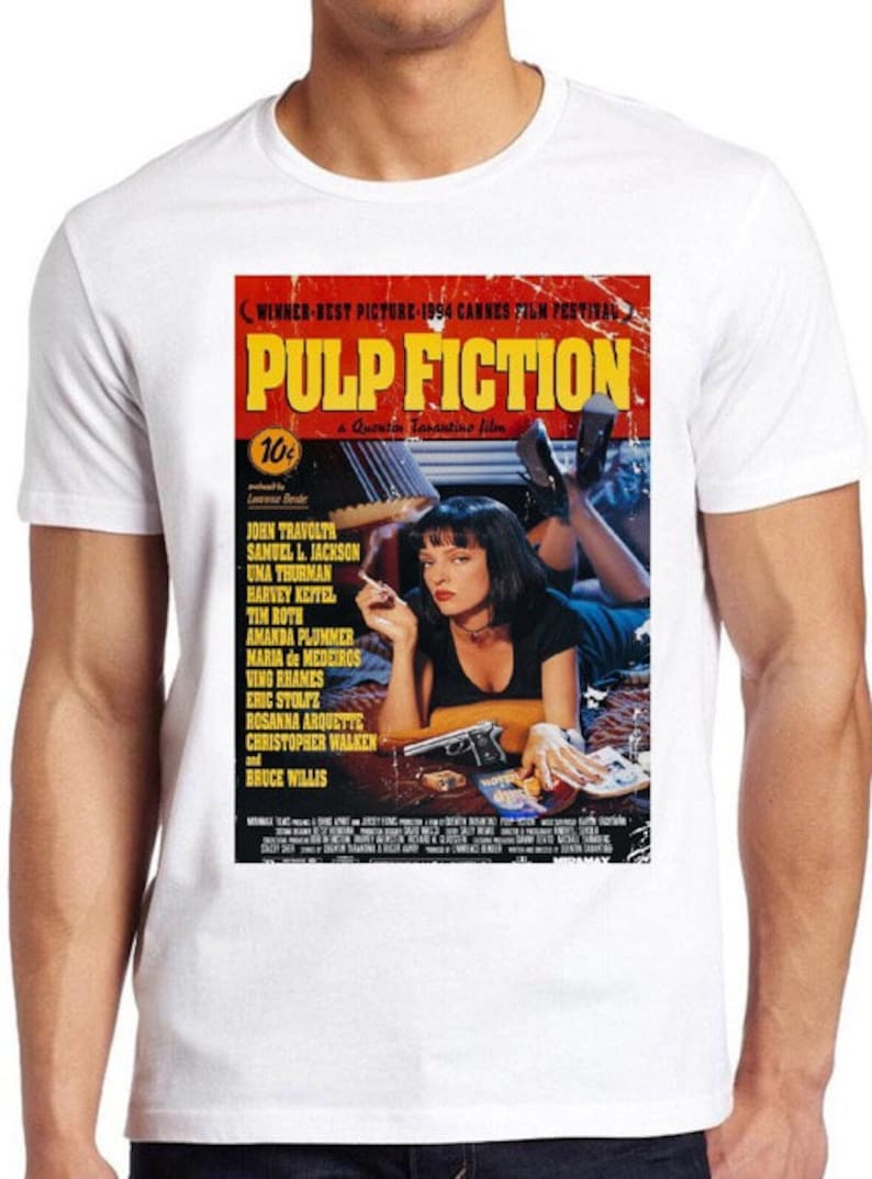 Pulp Fiction T Shirt Movie Poster Tarantino 90s Cult Film Cool Etsy
