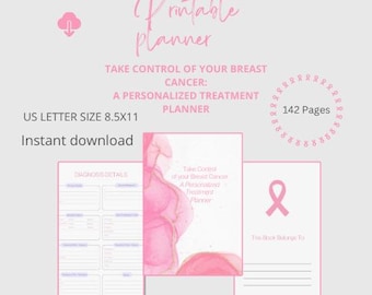 Breast Cancer Treatment Planner: Chemo & Radiation Tracker, Printable Journal