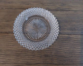 Miss America Pattern Bread and Butter Plate Clear Glass Hocking Glass 1930