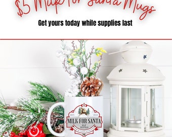 SCHEPEN DEZELFDE DAG, Melk voor Santa Mug, 12oz Mok, Kerst Mok