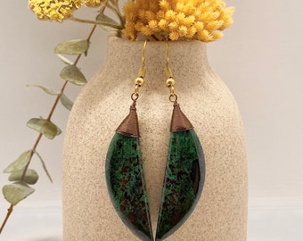 Chrysocolla Wire Wrapped Earrings