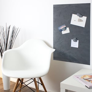 high-quality magnetic board incl. stone magnet and chalk Grey Impact
