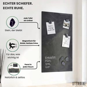 High-quality slate magnetic board including stone magnet and chalk image 2