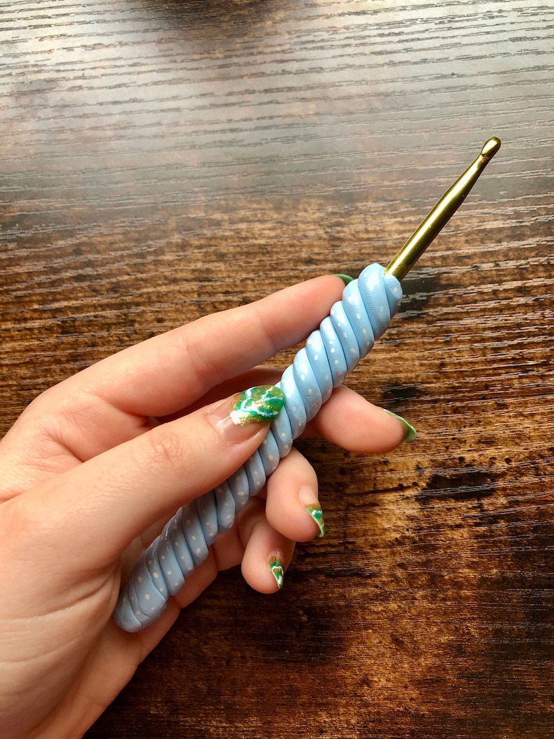 Polymer Clay Crochet Hook Sky image 0