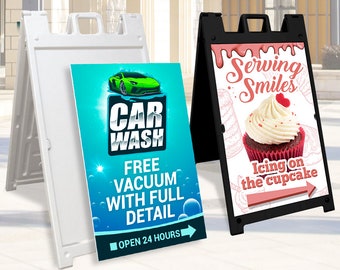 We Have ICE Cream 2-Sided Sandwich Board Sign Kit Blue on White Restaurant Signs We Have ICE Cream 2-Sided Sandwich Board Sign Kit Blue on White Restaurant Signs