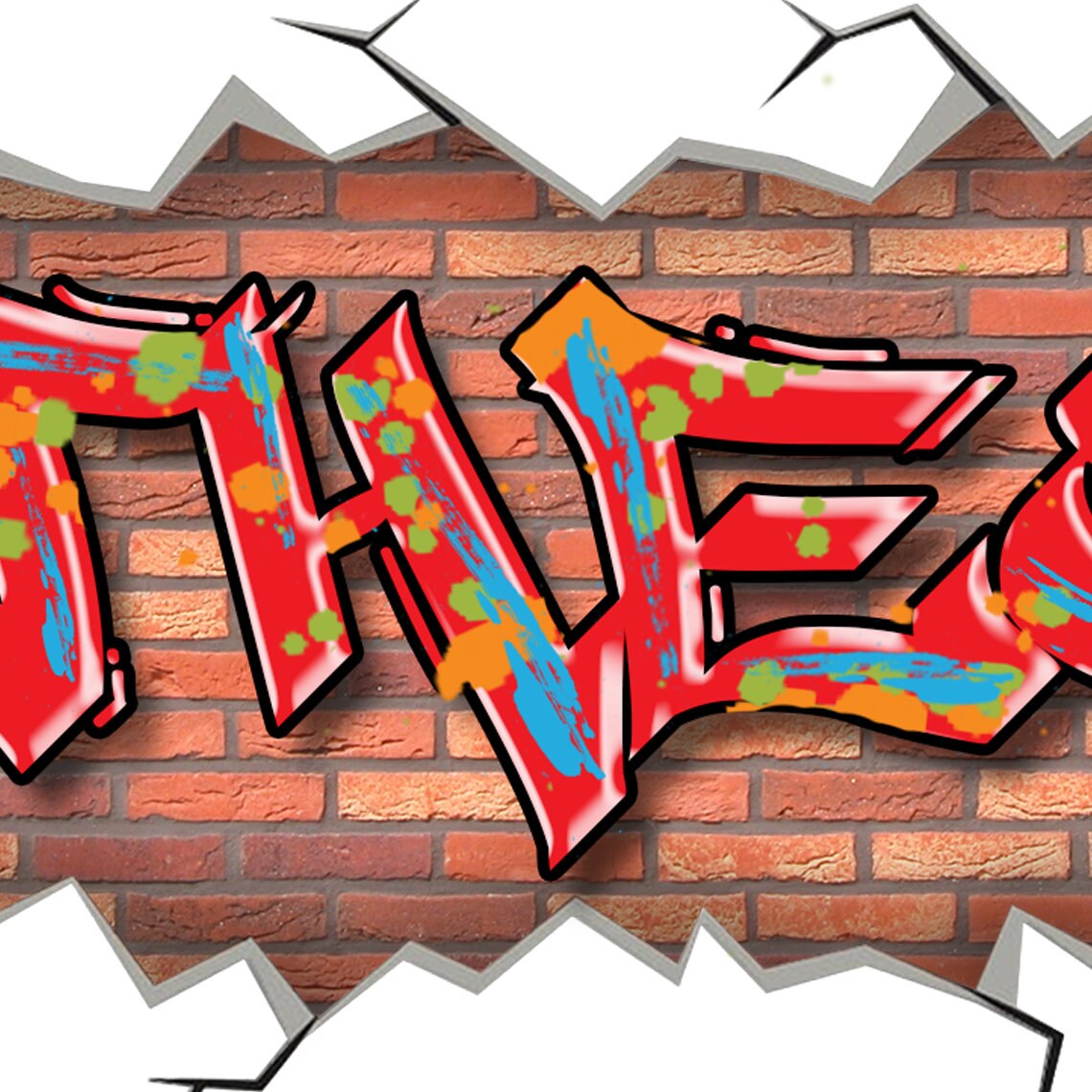 Custom Graffiti Removable Brick Wall Decal Name Art Street Etsy