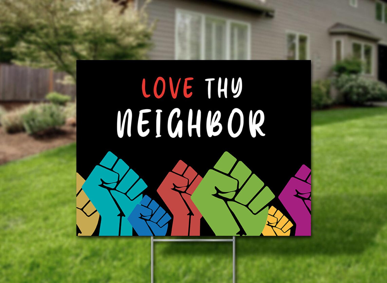 Love Thy Neighbor Yard Signs BLM Lawn Signs Justice Yard | Etsy