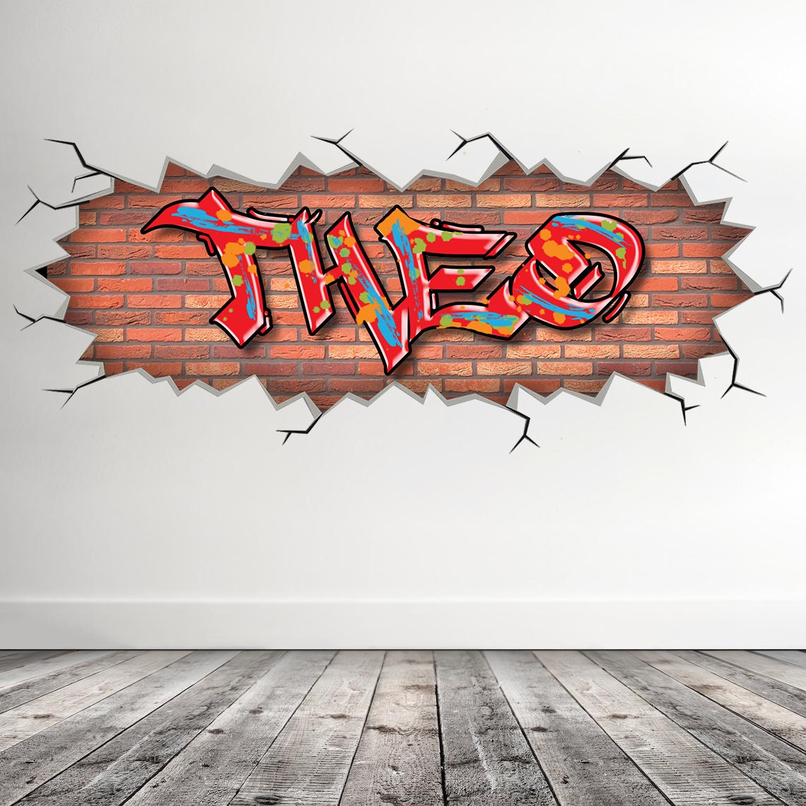 Custom Graffiti Removable Brick Wall Decal Name Art Street Etsy