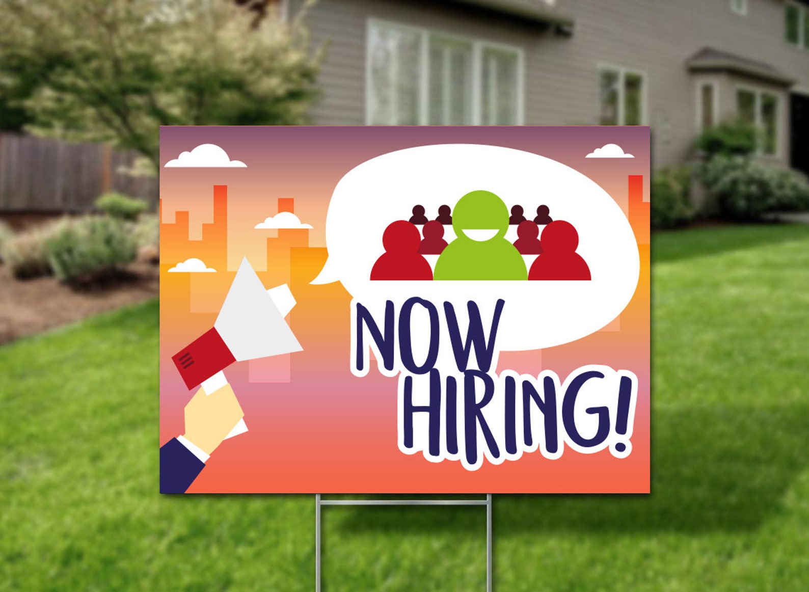 Now Hiring Lawn Sign Yard Sign Now Hiring Decoration We Are Etsy