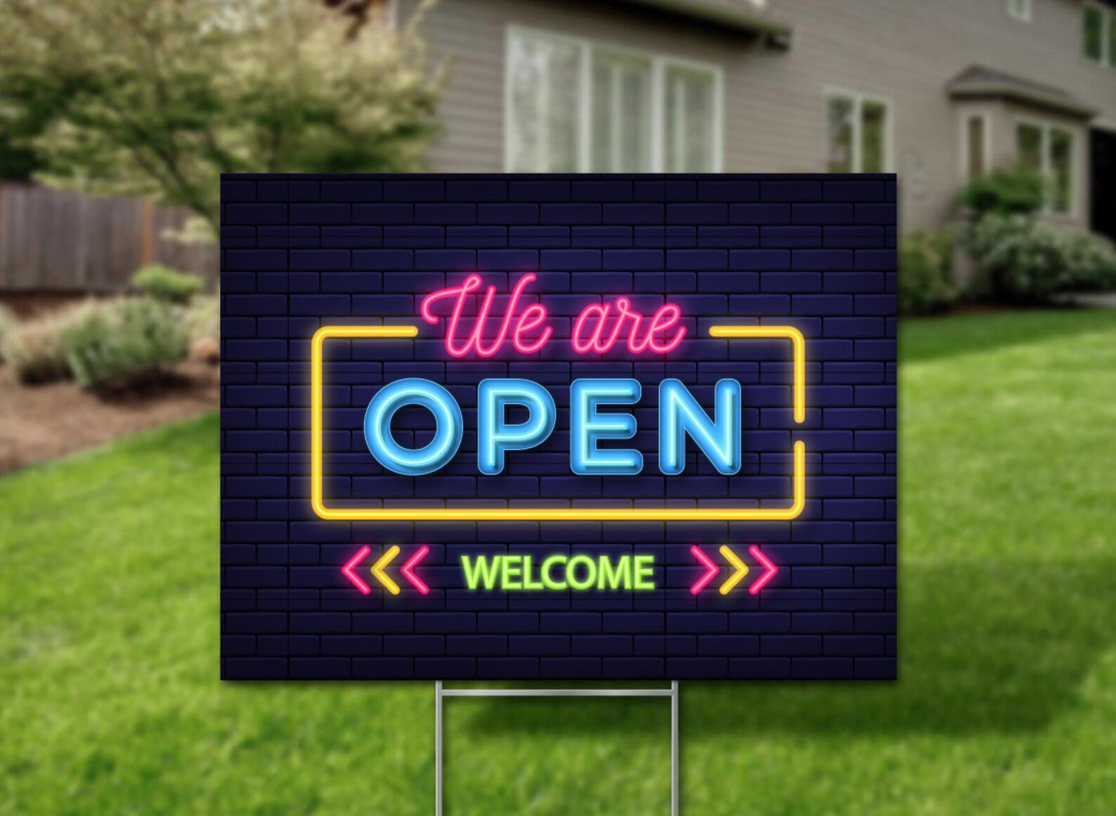 Now Open Lawn Sign Yard Sign Now Open Decoration We Are Now | Etsy