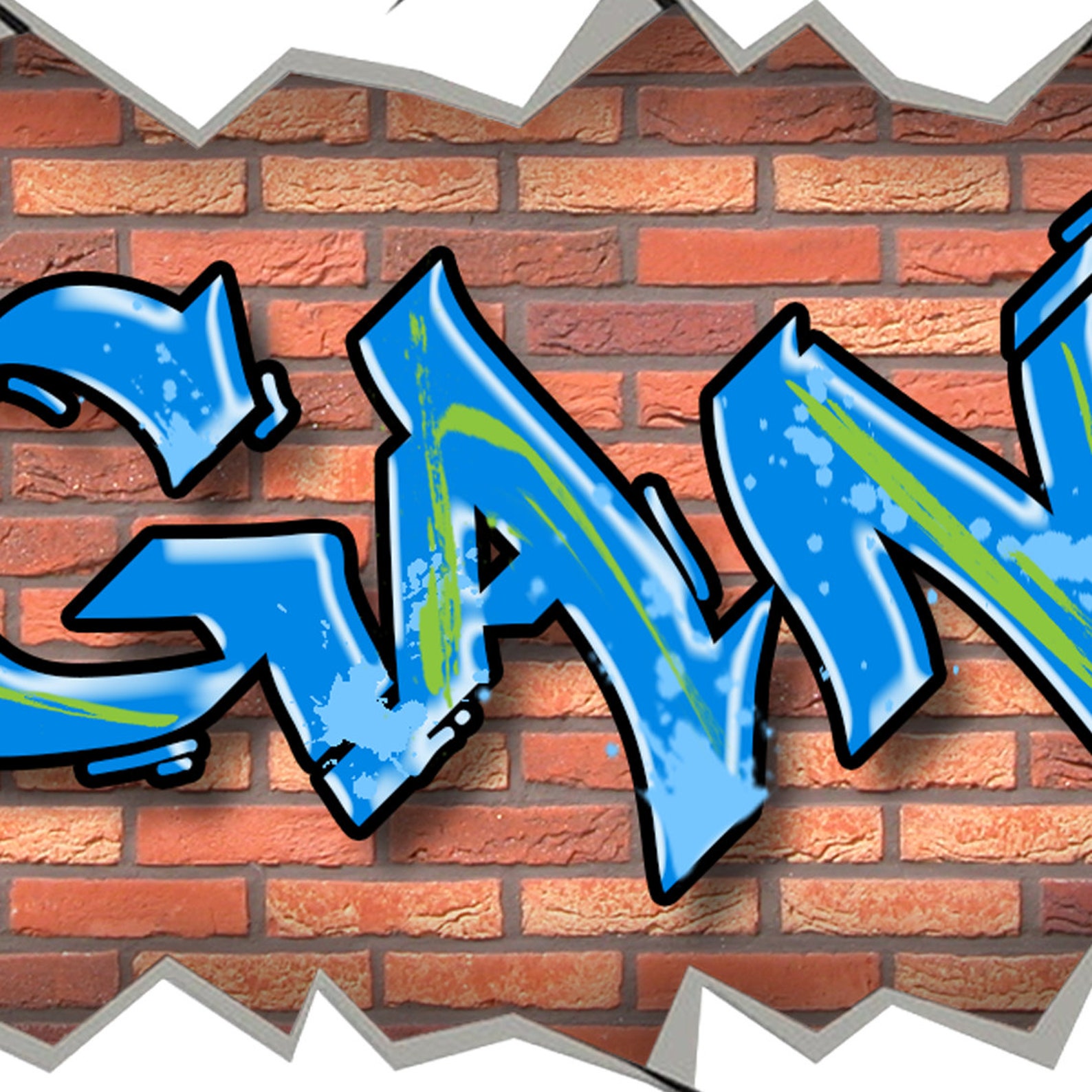 Custom Graffiti Removable Brick Wall Decal Name Art Street Etsy