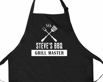 Personalized BBQ Apron, Grill Master Gift for Dad
