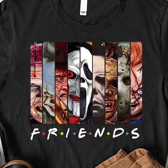 Friends Halloween Shirt, Halloween Horror Movie Killers, Scary Friends Shirt, Scary Halloween Tees, Halloween T-Shirts, Horror Squad Shirt