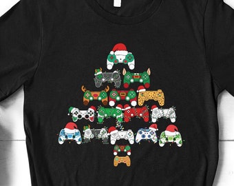 Christmas Gaming Shirt, Ugly Christmas Shirt for Gamers, Gamer T-shirts, Gamer Xmas Gifts, Retro Video Gamer Gift, Xmas Gift for Him