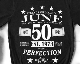 Big 50th Birthday Shirt, Limited Edition 50th Birthday Gift, Customized Bday Shirt, Legendary Birthday, All Original Parts, Fathers Day Gift