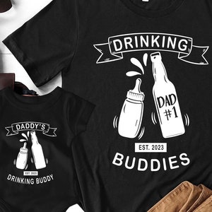 Dad And Baby Matching Shirts, Drinking Buddies TShirt and Infant Bodysuit, Beer Lover T Shirt, Father&#39;s Day Gift, First Time Dad Shirt