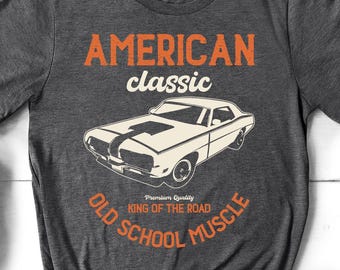 Vintage Muscle Car T-Shirt, American Classic, Gift for Dad