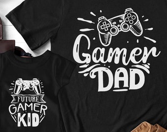 Gamer Dad & Future Gaming Kid, Funny Father's Day Gift, Papa en Baby Gaming Matching Shirts, Vader Zoon Gamer Dad Shirt Baby Baby Bodysuit