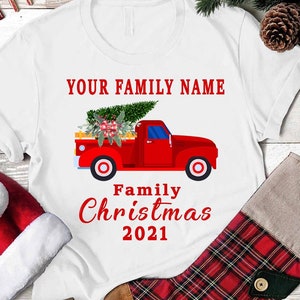 Passende Familien Weihnachts T-Shirts, personalisierte Personalisierte Familien Weihnachtsshirts, Familienname Weihnachtsgeschenk Tees, Weihnachtsurlaub T-Shirts