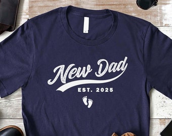 New Dad Shirt, Custom Daddy Established Year Shirt, Christmas Gift Idea for Dad, New Dad Gift, Soon To Be Dad, Husband Tee, Fathers Day Gift