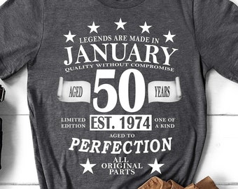 Legendary 50th Birthday T-Shirt, Big 50th Birthday Shirt, Born In 1974, Limited Edition 50th Bday Gift, Custom Birthday Shirt, Big 50th Bday