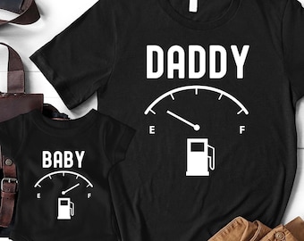 Dad And Baby Father&#39;s Day Matching Shirt, Fuel Empty Matching Family Shirts, Family Matching, First Time Dad Shirt, Newborn Baby Bodysuit