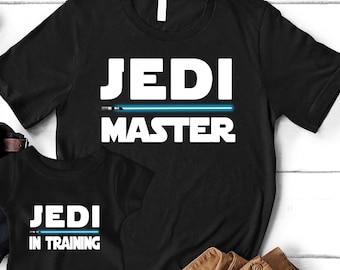 Dad Son Jedi Master And Young Padawan T-Shirts, Daddy And Son Jedi, Matching Father And Son, Jedi And Padawan Baby Shirt, Dad And Baby Set