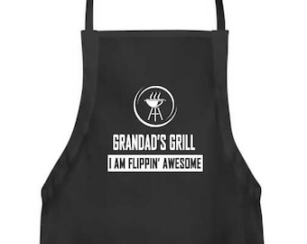 Grandads Grill, Personalized BBQ Apron, Gift for Dad, Grandpa BBQ Gift, Funny BBQ Apron, Fathers Day, Husband Birthday, Grandpa Birthday