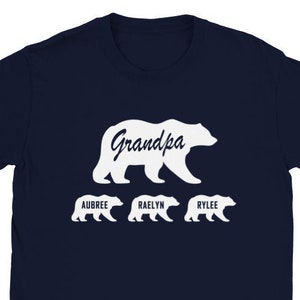 Custom Grandpa Bear Shirt With Grandkids Names, Father's Day Shirt, Personalized Grandpa Shirt, Grandpa Bear Tee, Grandfather Birthday Shirt