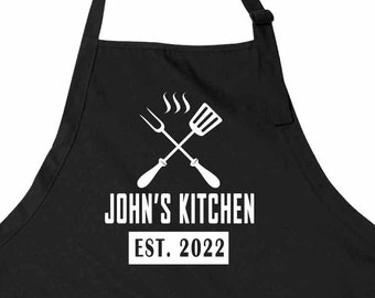 Avental de churrasco personalizado, presente personalizado para o pai.