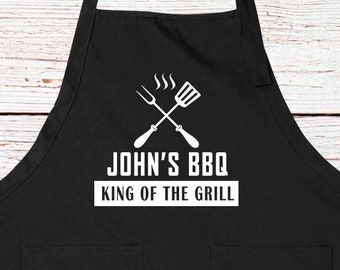 Personalized BBQ Apron, 100% Cotton, Grill Master Gift